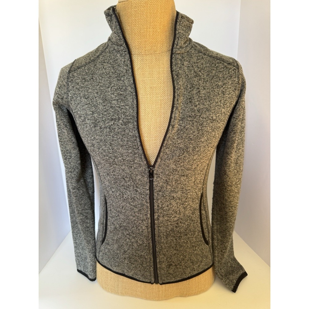 Eddie Bauer Womens Full Zip Outdoor Mid-Layer Fleece Jacket. Size M, Gray.